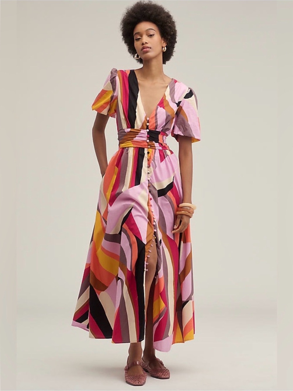 Anthropologie Katerina Button-Front Dress